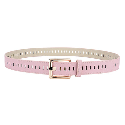 Women's Full Hole Decorative Pin Buckle Wide Belts