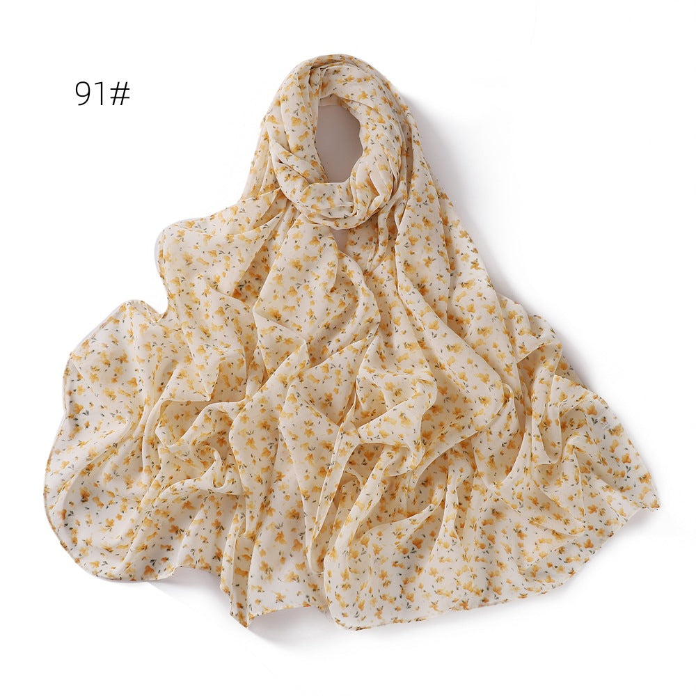 Small Floral Letter Sunscreen Shawl Pearl Scarfs