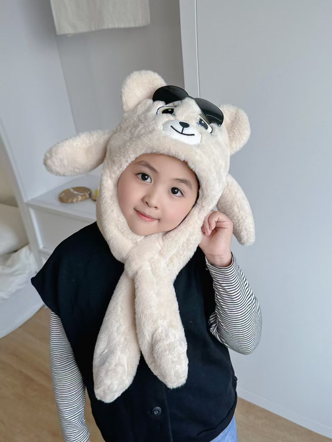 Children's Ears Moving Plush Bonnet One-piece Will Kids' Headwear