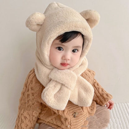 Children's Hooded Suit Fleece-lined Warm Thickened Cold Protection Kids' Headwear