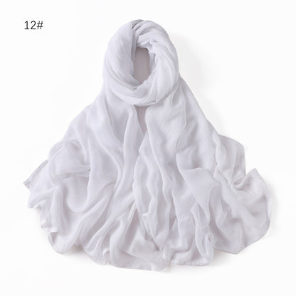 Wide Brim Thin Modal Monochrome Rayon Breathable Shawl Cotton Scarfs