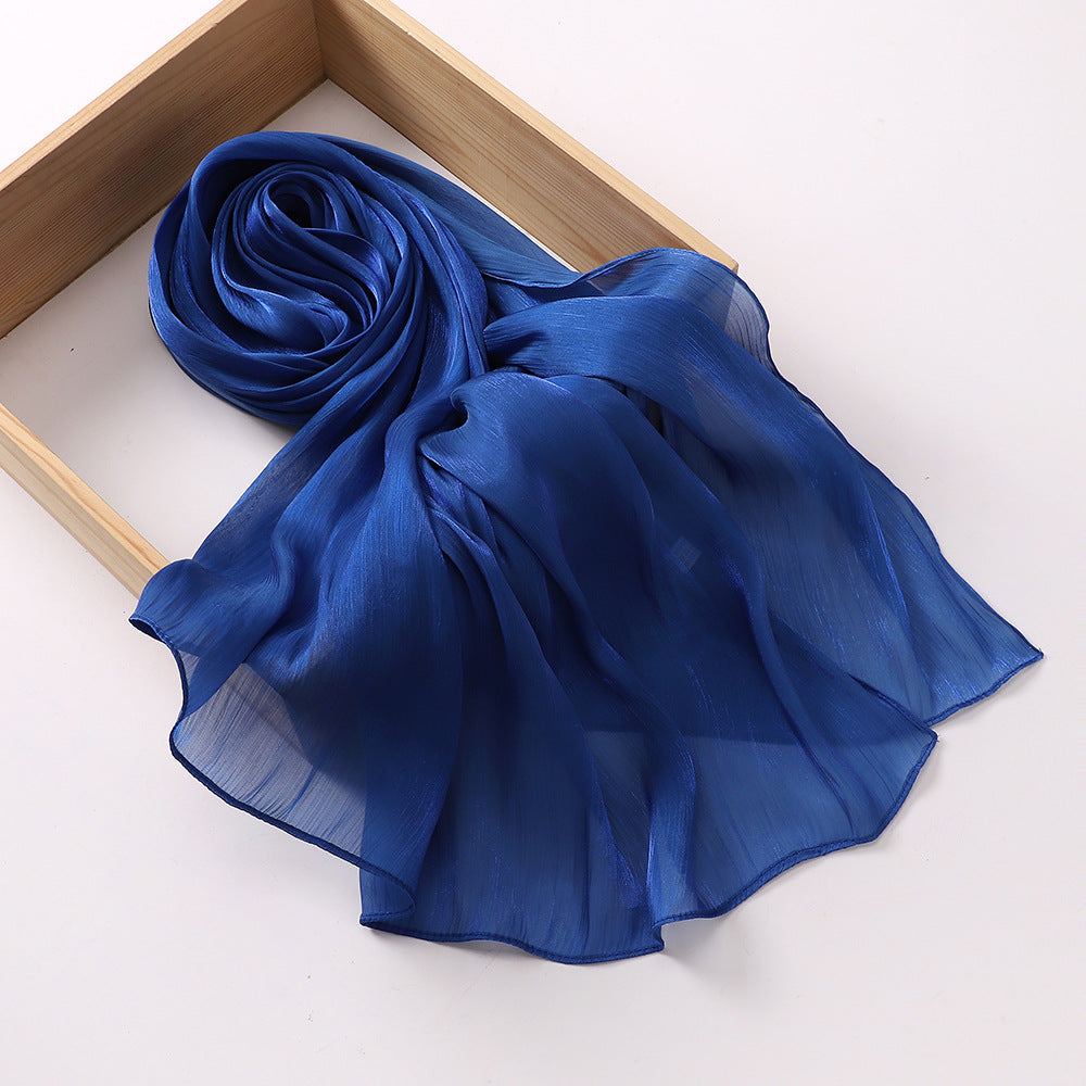 Breathable Cool Island Satin Smooth Crepe Malaysia Scarfs