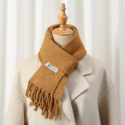 Women's & Men's Style Winter High-grade Wool With Coat Solid Color Knitted Scarfs