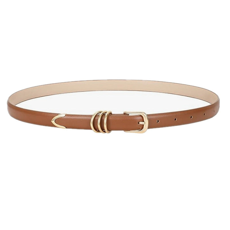 Women's Simple Gold Buckle Three-piece High-grade Decorative Belts