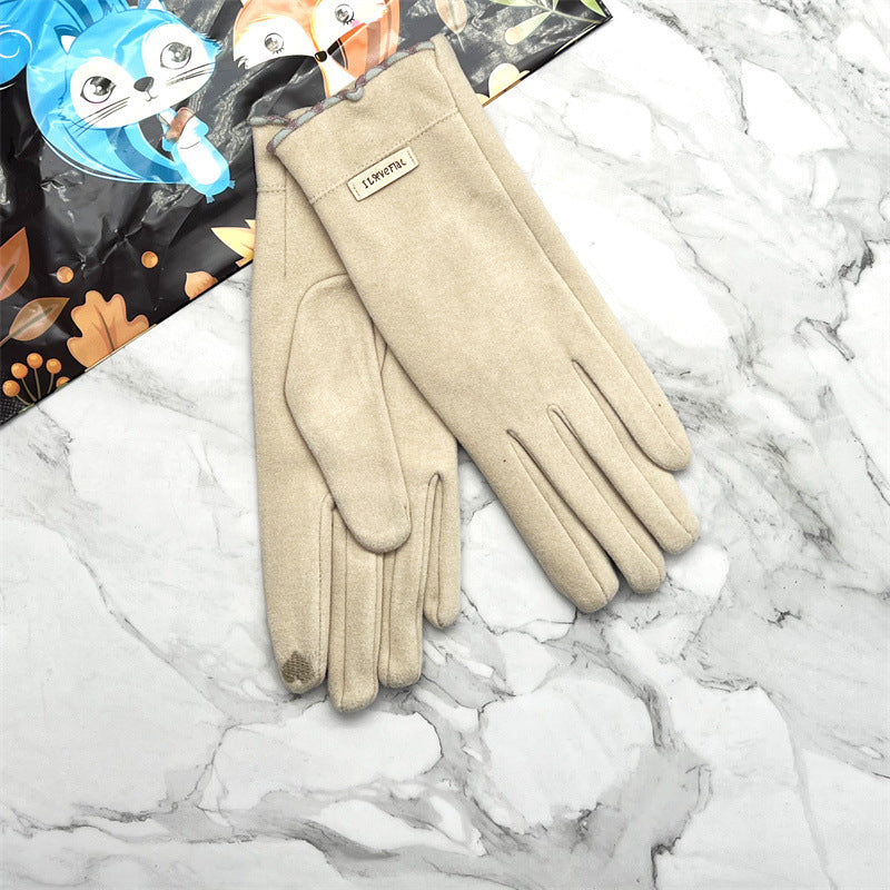 Biking Fleece-lined Thickened Cold Protection Korean Gloves