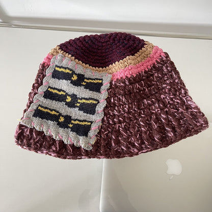 Woolen Yarn Bucket Hat Female Minority Hats & Caps