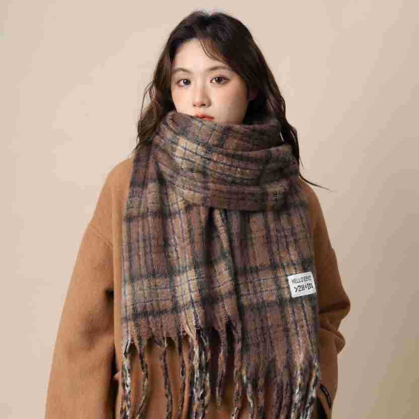 Women's Plaid Korean Thickened British Shawl High-grade Scarfs