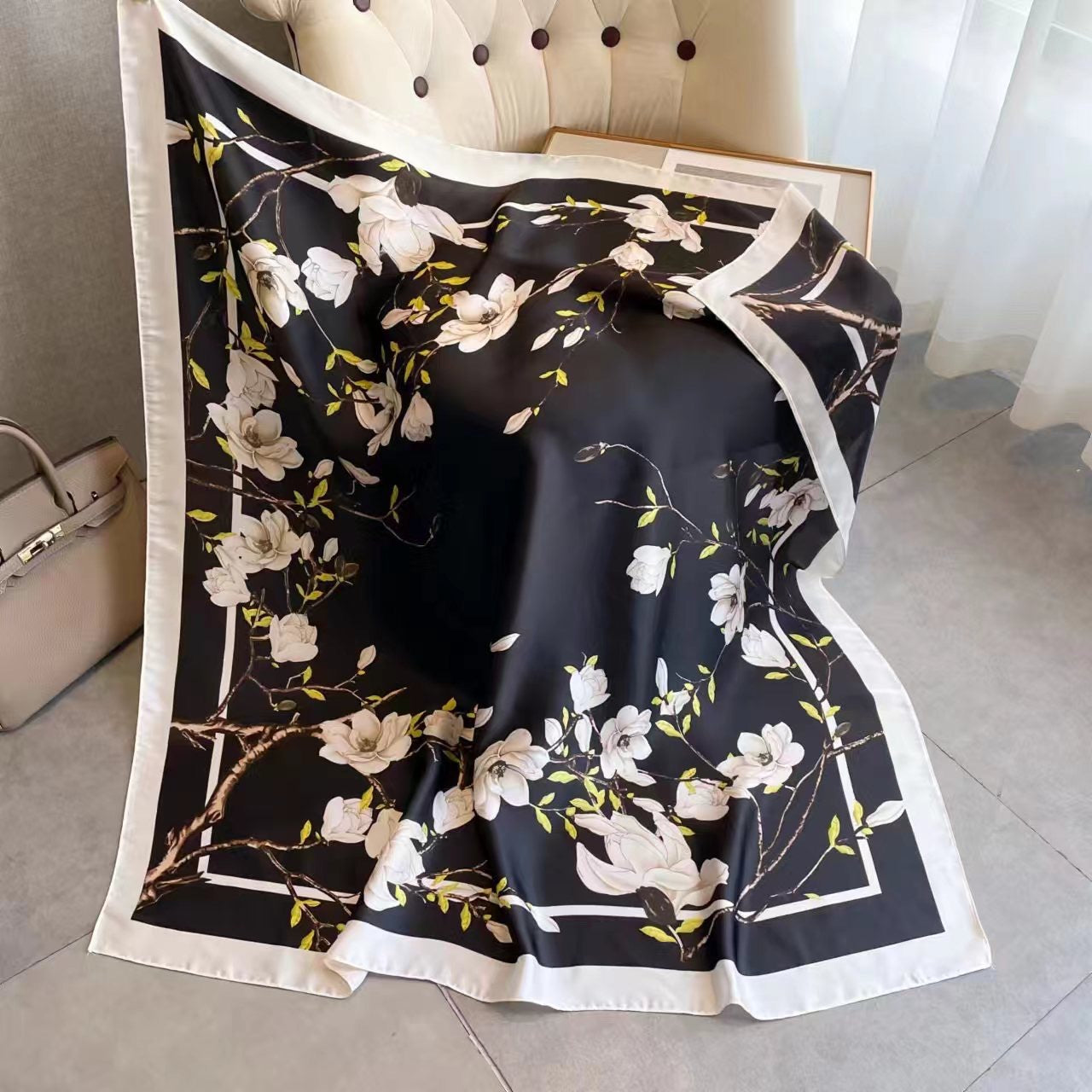 Kerchief Air-conditioned Room Neck Shawl Flower Print Scarfs