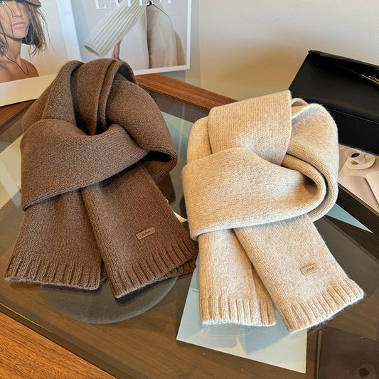 Women's & Men's Pure Wool Winter Solid Color Small Scarfs