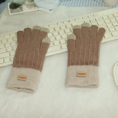 Women's & Men's Screen Knitted Warm Cute Fleece-lined Thickened Gloves