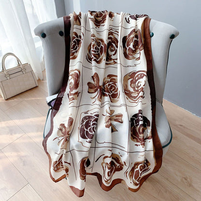 Broadcast Korean Style Printed Cotton Linen Classic Scarfs