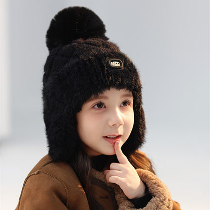 Children's Cute Plush Bonnet Earmuffs Hat Keep Warm Kids' Headwear