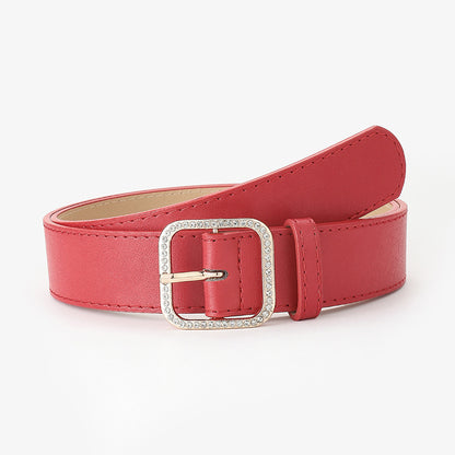 Women's Spring High-grade Fashion Alloy Square Buckle Casual Decorative Belts