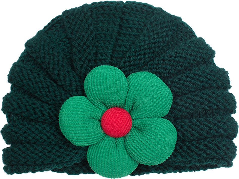 Children's Woolen Warm Comfortable Flower Sleeve Hat Kids' Headwear