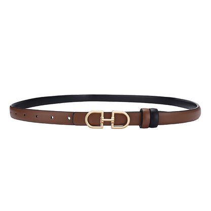 Women's Smooth Buckle Simple Double Design Double-sided Belts