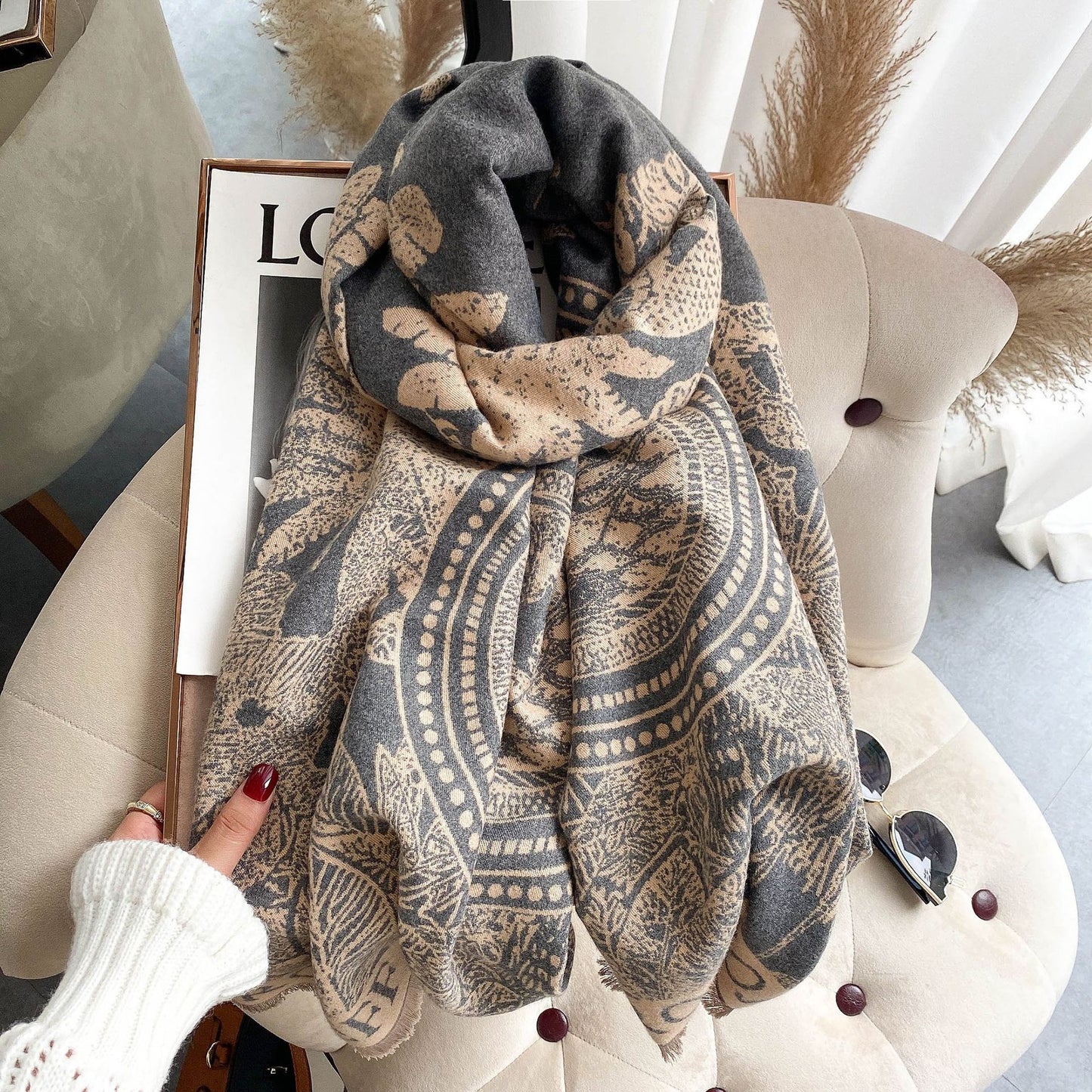 Beard Tassel Travel Outer Elegant Female Scarfs