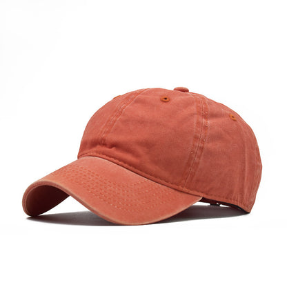 Men's Washed Pure Cotton Solid Color Light Hats & Caps