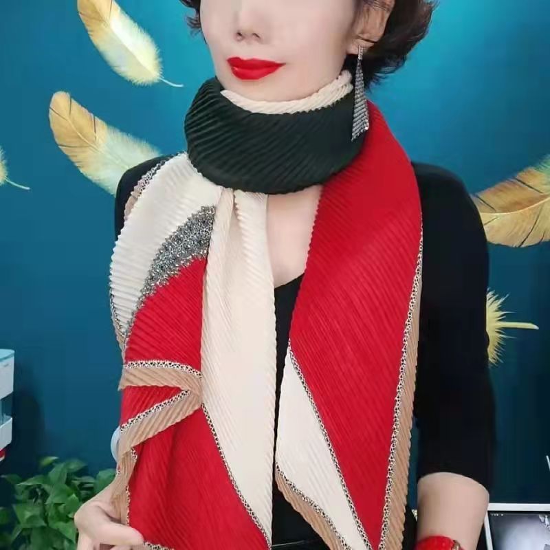 Women's Linen Korean Patchwork Color Fashionable Stylish Scarfs