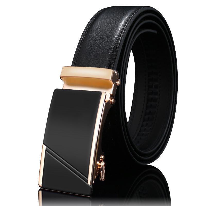 Men's Leather Automatic Buckle Cowhide Business Pant Belts