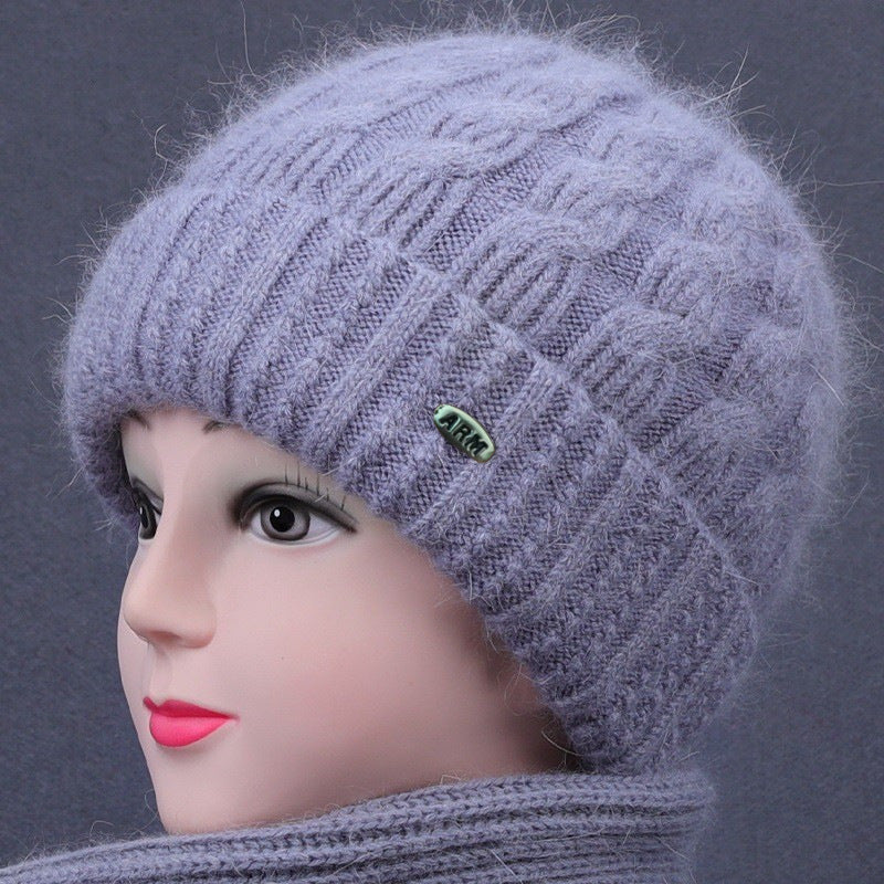 Women's Knitted Hat Suit Mother Woolen Warm Scarfs