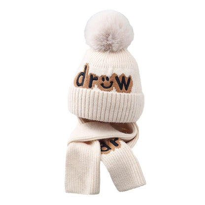 Children's Hat Suit Boys Winter Thermal Pure Kids' Headwear