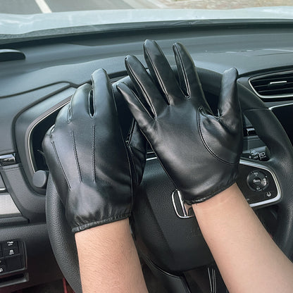 Women's & Men's Touch Screen Leather Driver Korean Style Gloves