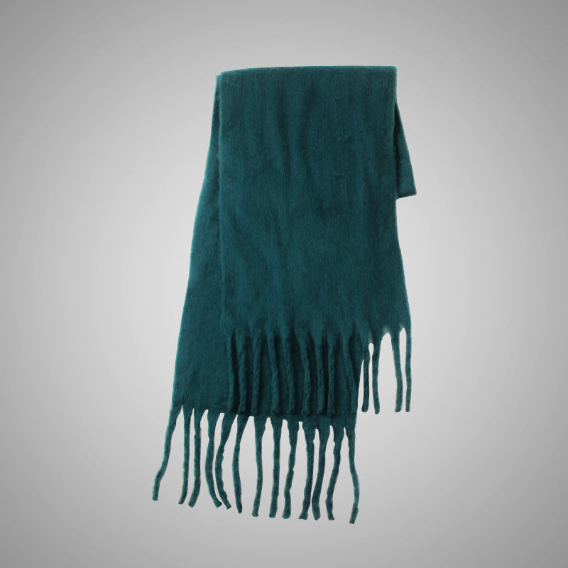 Solid Color Mohair Heavy Idle Style Scarfs