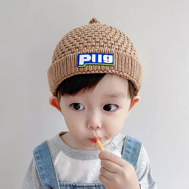 Children's Hat Boy Knitted Color Woolen Warm Kids' Headwear