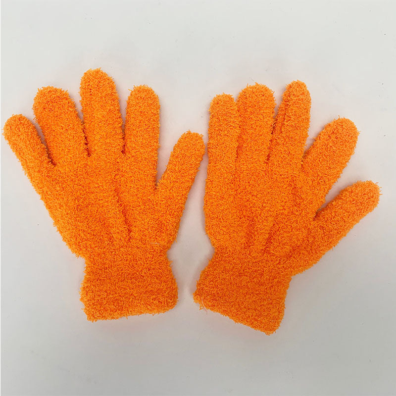 Women's & Men's Winter Towel Material Thickened Warm Full Finger Gloves