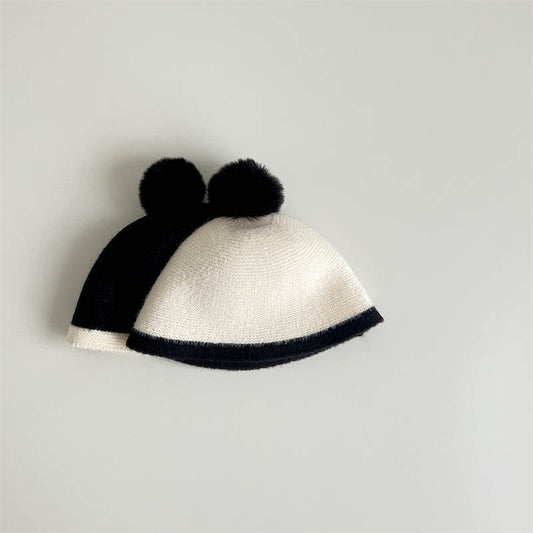 Children's Hat Fashion Bucket Color Matching Knitted Kids' Headwear