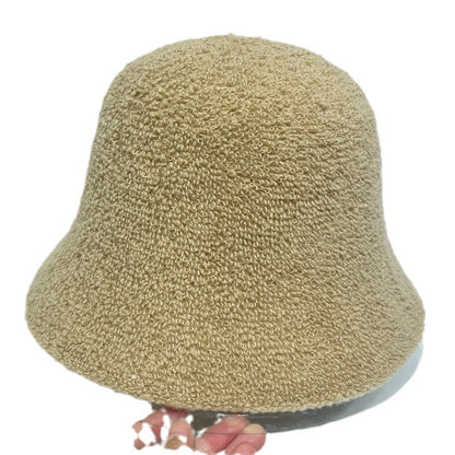 Women's Simple Plush Fisherman Hat Plain Casual Hats & Caps