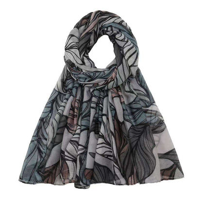 Versatile Vintage Printed Voile Breathable Elegant Lightweight Sun Scarfs