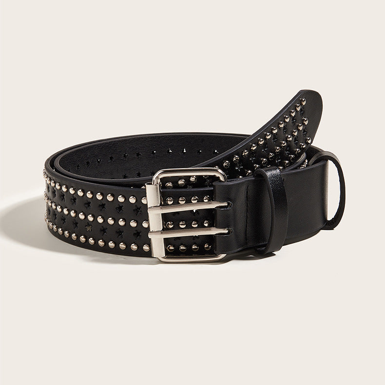 Punk Rivet Porous Personality Decorative Style Versatile Pin Belts