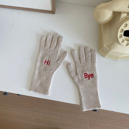 Winter Warm Letter For Couple Long Gloves