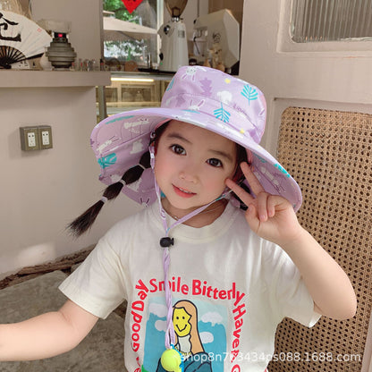 Children's Sunhat Uv Protection Cute Boy Big Kids' Headwear