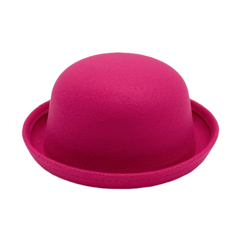 Woolen Billycock Male Imitation Cashmere Flanging Hat Female Trend Hats & Caps