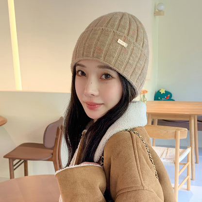 Women's Korean Hat Fashion Color Knitted Woolen Winter Hats & Caps