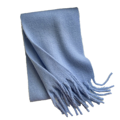 Fluffy Idle Style Solid Color Large Scarfs