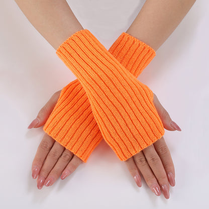 Women's Knitted Wool Fingerless Arm Sleeve Wrist Gloves