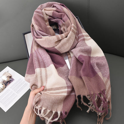 Women's Artificial Cashmere Warm Thickened Outer Shawl Scarfs