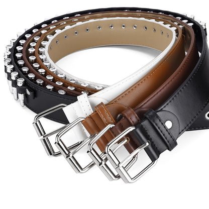 Women's & Men's Fashion Bullet Inlaid Personality Punk Decoration Belts