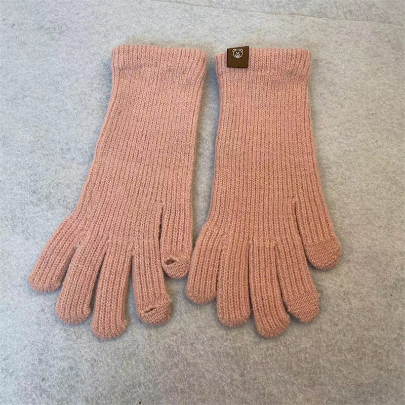 Women's Fashionable Knitted Knitting Wool Winter Warm Lengthened Wrist Gloves