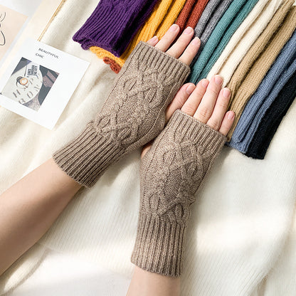 Knitted Half Female Winter Fingerless Finger Gloves