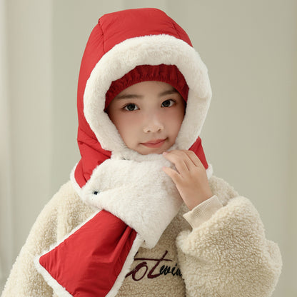 Children's Warm Equipment Boys Riding Integrated Plush Hat Kids' Headwear