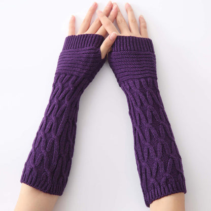 Women's & Men's Knitting Wool Knitted Fingerless Warm Pile Style Gloves