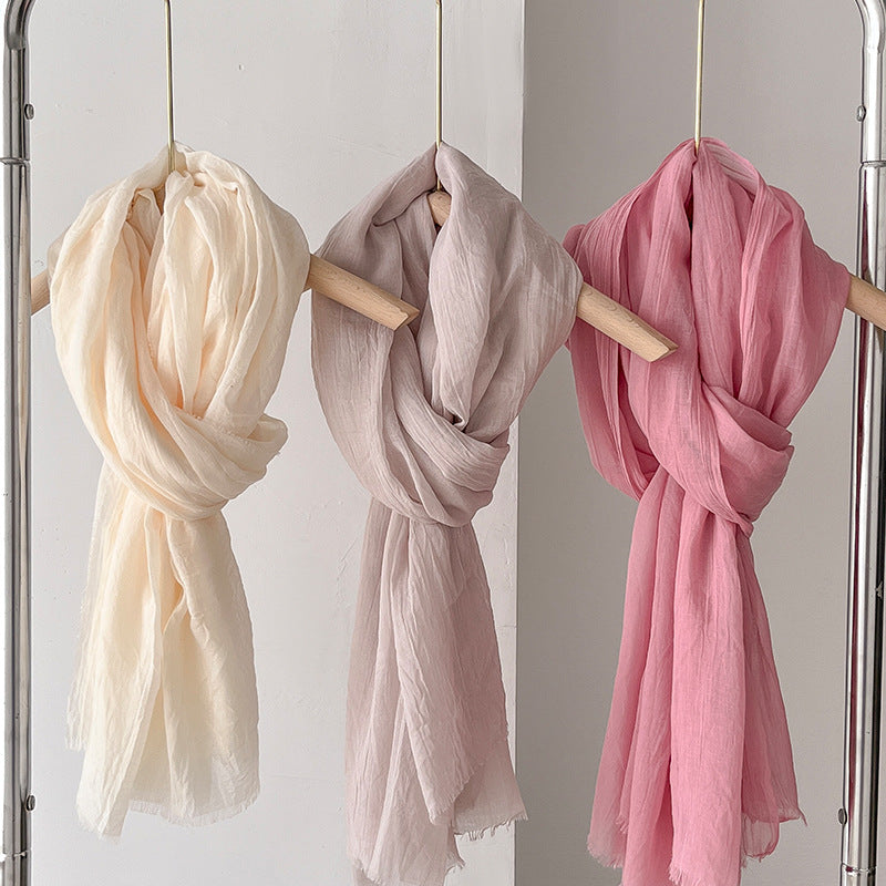 Women's Thin Desert Shawl Color Wins Cotton Scarfs