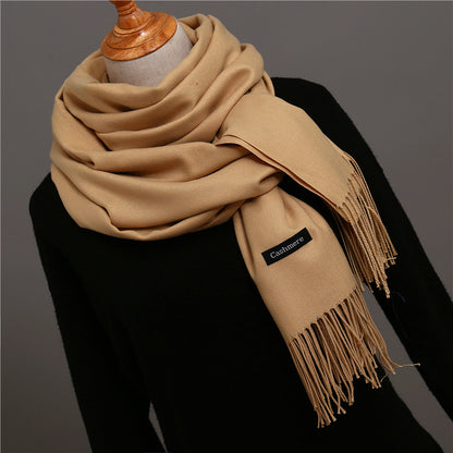 Women's Color Artificial Cashmere Monochrome Fashion Warm Scarfs