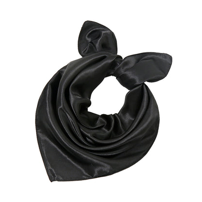 Satin Solid Color Monochrome Professional Square Scarfs