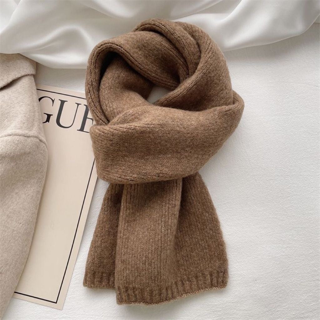 Style Contrast Color Striped Wool Female Scarfs