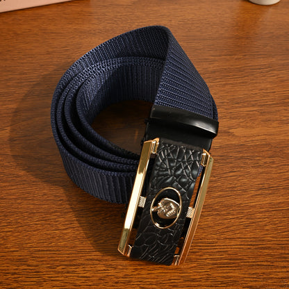 Men's Canvas Pin Buckle Fashion Green Toothless Belts